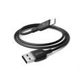 Porodo Blue PVC Type-C Cable 1m/3.2ft, USB-A to Type-C, Charge & Sync, Smart Design - Black