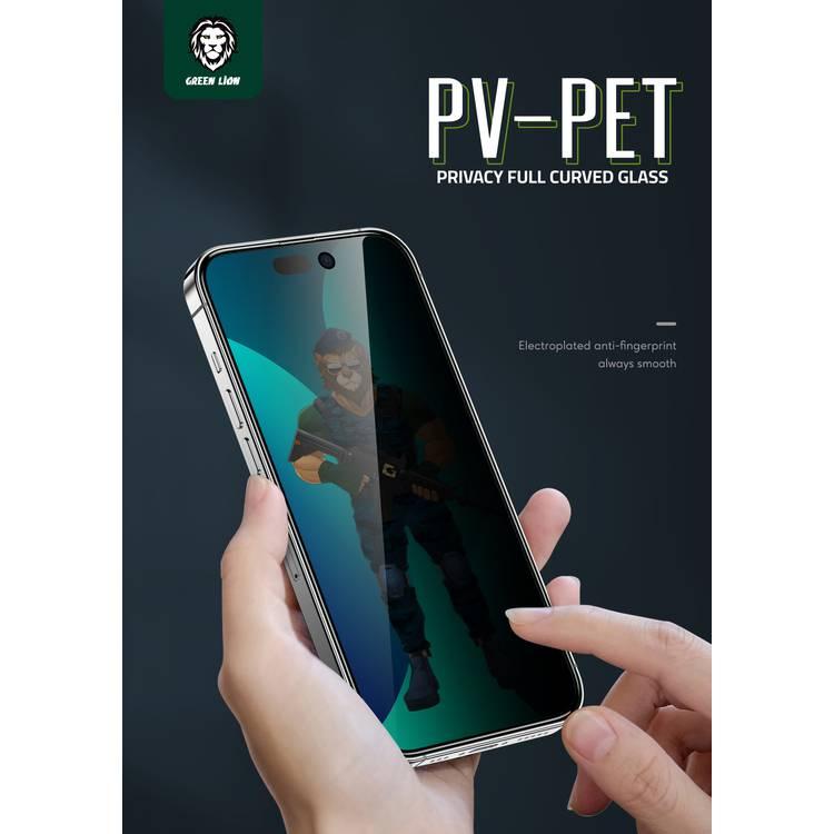 Green 3D PET Privacy Glass Screen Protector iPhone 14 Compatibility - Black