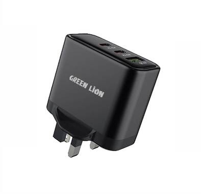 Green Ultra Quick 3 Output Compact Charger with Type-C to Type-C and Type-C to Cable - Black