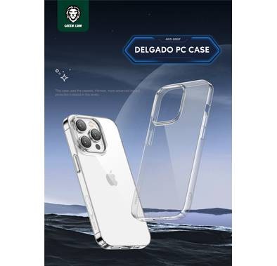 Green Delgado PC Case for iPhone 14 - Clear