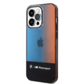 BMW Motorsport Collection PC/TPU IML Case with Printed Middle Tricolor Fading Stripe iPhone 14 Pro Max Compatibility - Black