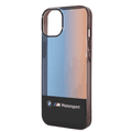 BMW Motorsport Collection PC/TPU IML Case with Printed Middle Tricolor Fading Stripe iPhone 14 Compatibility - Black