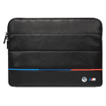CG MOBILE BMW Carbon PU Sleeve With Contrasted Tricolor Line Protective Bag 14" Compatible With MacBook Intel® UHD Graphics/Windows/HP/Value Top Load Bag/Work, School, etc. - Black