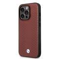 BMW Magsafe Compatibility Signature Collection Genuine Leather with Diamond Hot Stamp Pattern iPhone 14 Pro Max Compatibility - Burgundy