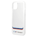BMW Motorsport Collection PC/TPU IML Case Big Square Transparent Area and Printed Bottom Logo Compatible wit iPhone 14 - White