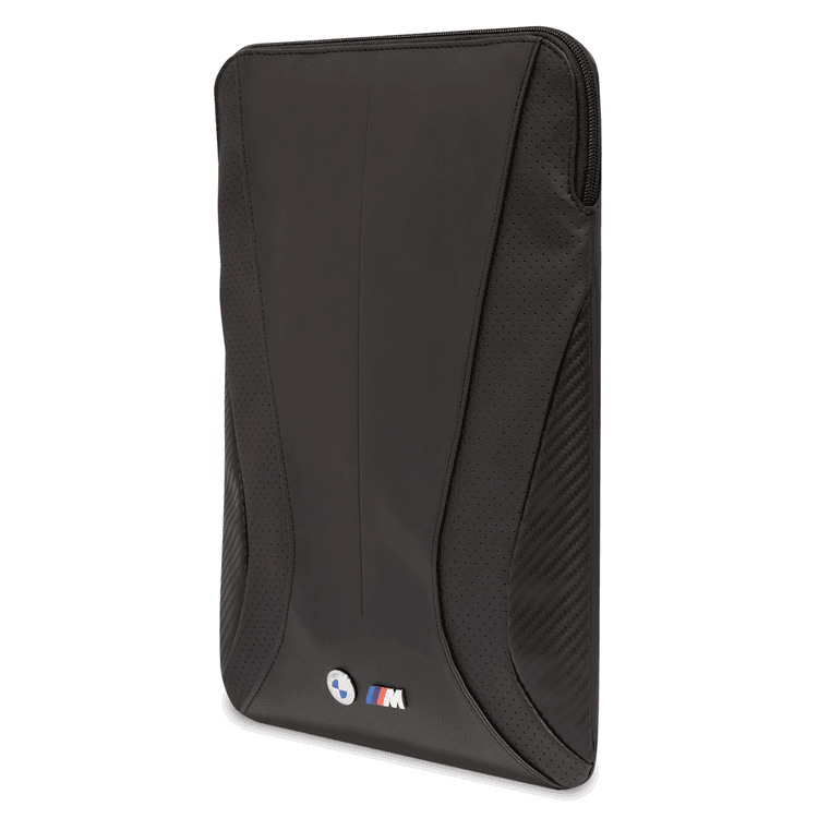 CG MOBILE BMW PU Leather Sleeve With Carbon Edges And Perforated Curves 16" Compatible With MacBook Intel® UHD Graphics/Windows/HP/Value Top Load Bag/Work, School, etc. - Black