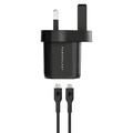 Powerology 33W GaN PD Charger With 1.2m/3.9ft USB-C To Lightning - Black