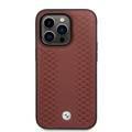 BMW Magsafe Compatibility Signature Collection Genuine Leather with Diamond Hot Stamp Pattern iPhone 14 Pro Compatibility - Burgundy