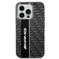 AMG Transparent Double Layer Case with Carbon Pattern II Anti-Explosion/Crystal Case iPhone 14 Pro Max Compatibility - Black