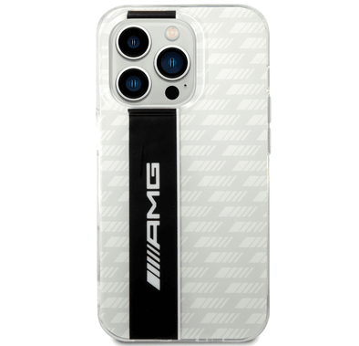 AMG Transparent Double Layer Case with Carbon Pattern II Anti-Explosion/Crystal Case iPhone 14 Pro Compatibility - White
