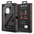 AMG Transparent Double Layer Case with Checkered Flag Pattern Crystal Case iPhone 14 Pro Max Compatibility - Red