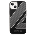 AMG Transparent Double Layer Case with Checkered Flag Pattern Crystal Case iPhone 14 Compatibility - Black