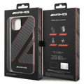 AMG Transparent Double Layer Case with Checkered Flag Pattern Crystal Case iPhone 14 Compatibility - Red