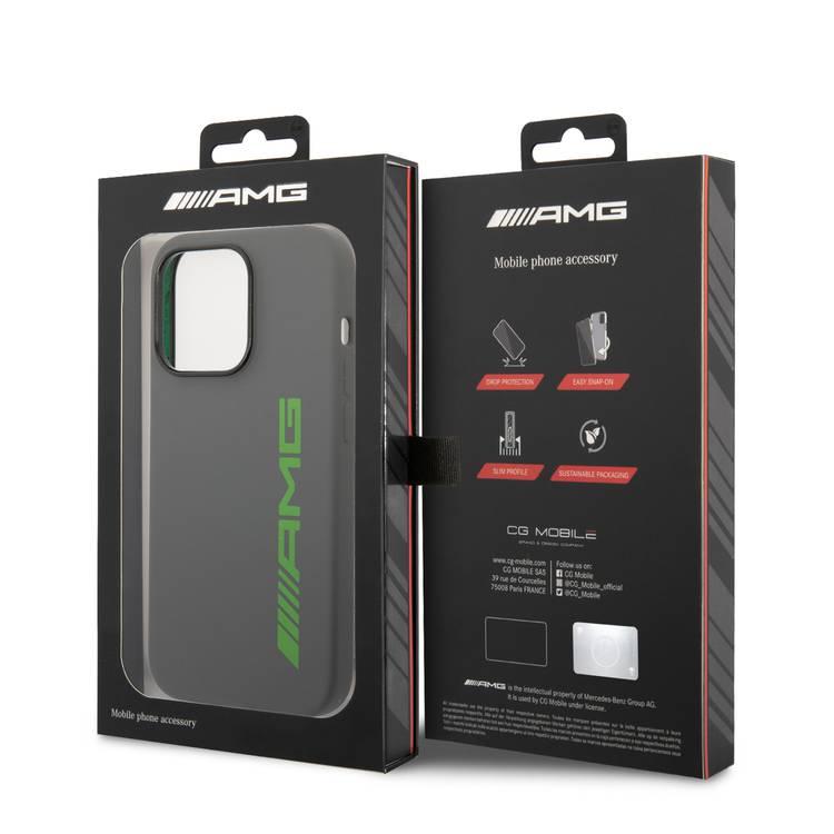 AMG Liquid Silicone Case with Colorful AMG Logo Bumper ProtectioniPhone 14 Pro Compatibility - Green