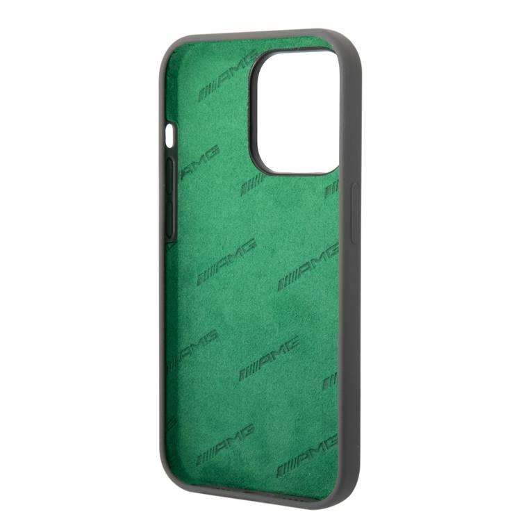 AMG Liquid Silicone Case with Colorful AMG Logo Bumper ProtectioniPhone 14 Pro Compatibility - Green