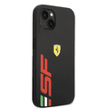 Ferrari PU Leather Case with Printed Big SF Logo iPhone 14 Plus Compatibility - Black