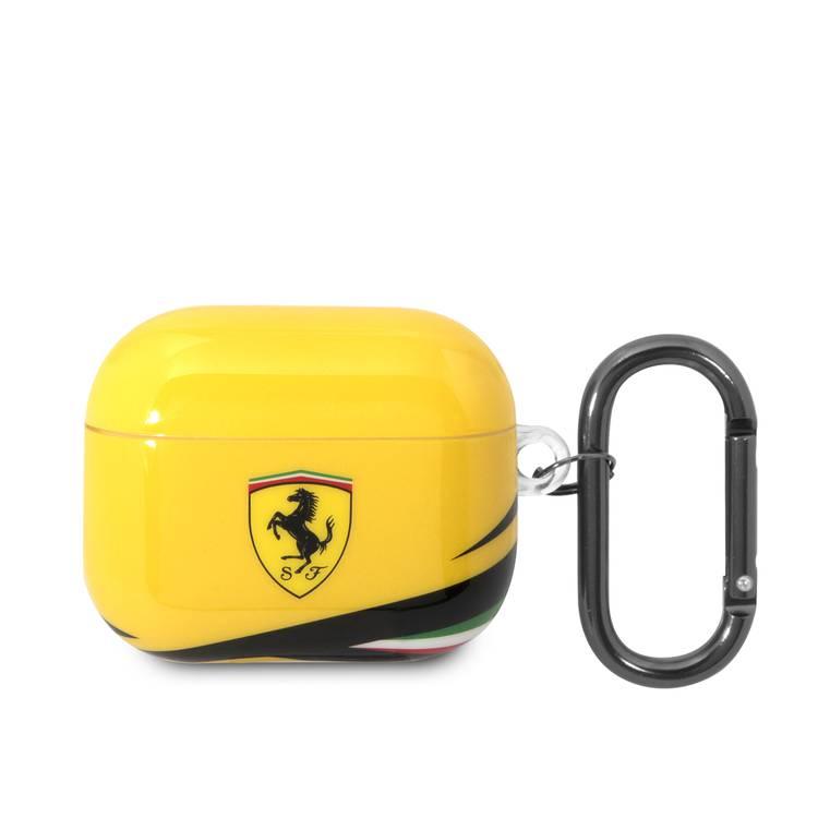 CG MOBILE Ferrari TPU Case with Double Layer Design Shockproof Case Cover Portable & Protective with Scratch Protection, Resistant to Damage Compatible with Airpods 3 - Yellow
