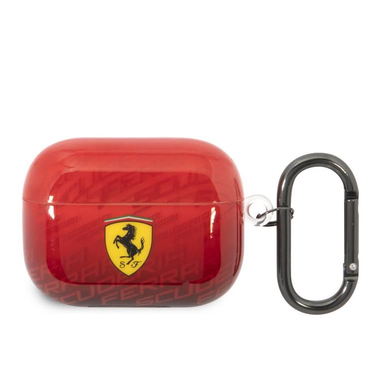 CG MOBILE Ferrari Case With Scuderia Ferrari Pattern Design compatible with Airpods Pro - Red