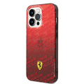 Ferrari Gradient PC/TPU Case with Allover Scuderia & Dyed Bumper iPhone 14 Pro Compatibility - Red