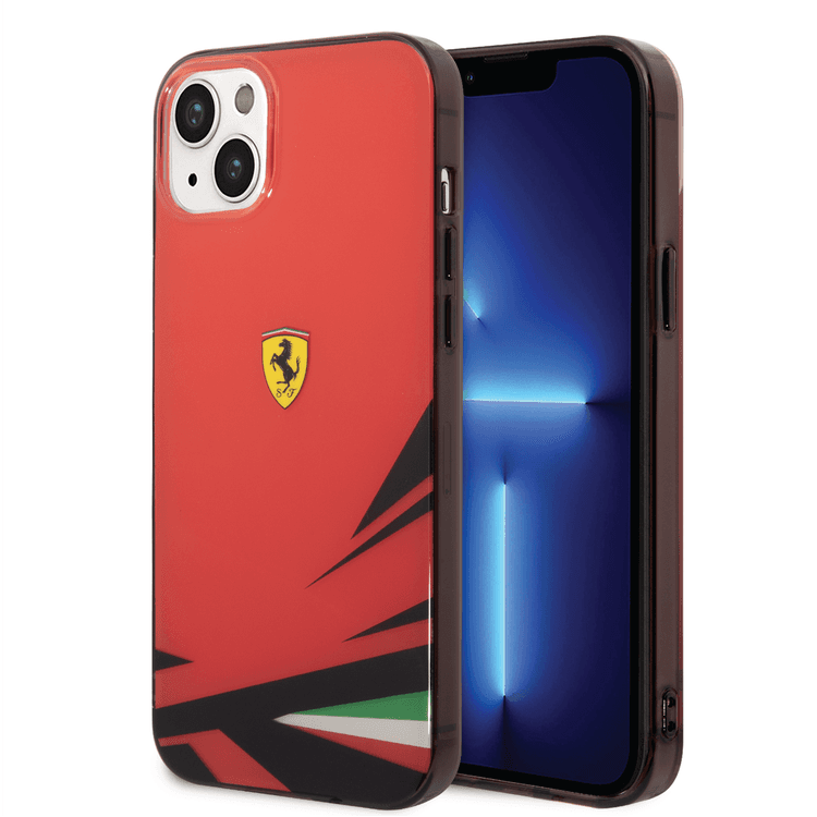 Ferrari PC/TPU Case with Double Layer Print iPhone 14 Plus Compatibility - Red
