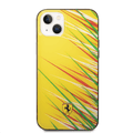 Ferrari PC/TPU Case with Double Layer Grass Print iPhone 14 Plus Compatibility - Yellow