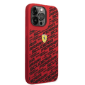 Ferrari Liquid Silicone Case All Over Printed Scuderia iPhone 14 Pro Max Compatibility - Red