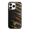 Ferrari PC/TPU Case with Double Layer Grass Print iPhone 14 Pro Max Compatibility - Black