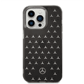 Mercedes-Benz Double Layer PC/TPU Case with Large Star Pattern iPhone 14 Pro Compatibility - Black / Silver