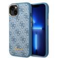Guess PC/TPU 4G PU Case with Metal Camera Outline & Buttons iPhone 14 Plus Compatibility - Blue