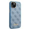 Guess PC/TPU 4G PU Case with Metal Camera Outline & Buttons iPhone 14 Compatibility - Blue