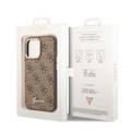 Guess PC/TPU 4G PU Case with Metal Camera Outline & Buttons iPhone 14 Pro Compatibility - Brown