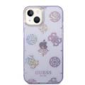 CG MobileGuess PC/TPU IML Case with Electroplated Camera Outline & Peony Glitter iPhone 14 Compatibility - Lilac