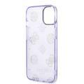 CG MobileGuess PC/TPU IML Case with Electroplated Camera Outline & Peony Glitter iPhone 14 Compatibility - Lilac