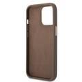 Guess PC/TPU 4G PU Case with Metal Camera Outline & Buttons iPhone 14 Pro Max Compatibility - Brown