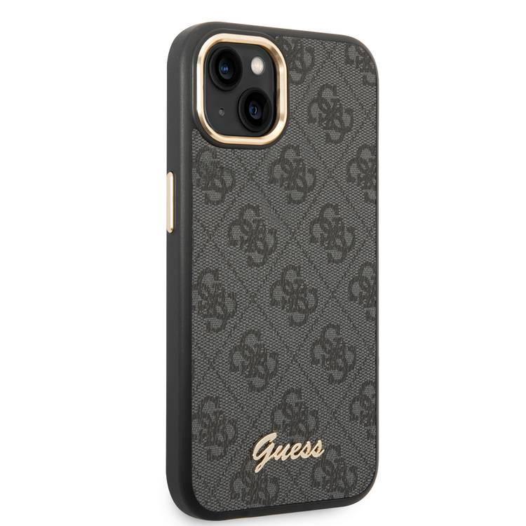 Guess PC/TPU 4G PU Case with Metal Camera Outline & Buttons iPhone 14 Plus Compatibility - Black