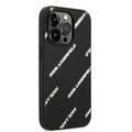 Karl Lagerfeld Grained PU Leather Case with Logomania Pattern iPhone 14 Pro Compatibility - Black