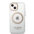 Guess Magsafe Compatibility Transparent Outline iPhone 14 Compatibility - Gold