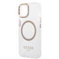 Guess Magsafe Compatibility Transparent Outline iPhone 14 Compatibility - Gold
