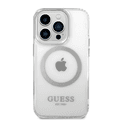 Guess Magsafe Compatibility Transparent Outline iPhone 14 Pro Max Compatibility - Silver