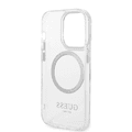 Guess Magsafe Compatibility Transparent Outline iPhone 14 Pro Max Compatibility - Silver