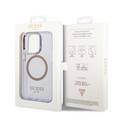 Guess Magsafe Compatibility Case with Translucent Gold Outline iPhone 14 Pro Compatibility - Purple