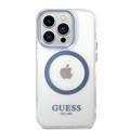 Guess Magsafe Compatibility Transparent Outline iPhone 14 Pro Compatibility - Blue