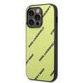 Karl Lagerfeld Grained PU Leather Case with Logomania Pattern iPhone 14 Pro Compatibility - Green
