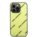 Karl Lagerfeld Grained PU Leather Case with Logomania Pattern iPhone 14 Pro Compatibility - Green