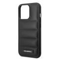 Karl Lagerfeld Quilted Nylon Puffy Case with Metal Logo Plate iPhone 14 Pro Compatibility - Black