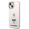 Karl Lagerfeld IML Case with Black Camera Outline & Printed Choupette Body Logo iPhone 14 Compatibility - Pink
