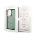 Guess Magsafe Compatibility Case with Translucent Gold Outline iPhone 14 Pro Max Compatibility - Kaki