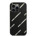 Karl Lagerfeld Grained PU Leather Case with Logomania Pattern iPhone 14 Pro Max Compatibility - Black