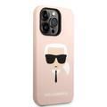 Karl Lagerfeld Liquid Silicone Case with Karl Head Logo iPhone 14 Pro Max Compatibility - Pink