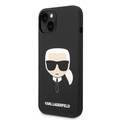 Karl Lagerfeld Liquid Silicone Case with Karl Head Logo iPhone 14 Compatibility - Black